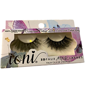 ioni Crisscross Long Cat Eye 3D faux mink lashes Falsies Vegan Butterfly lashes